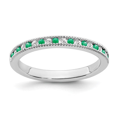 14K white gold diamond band