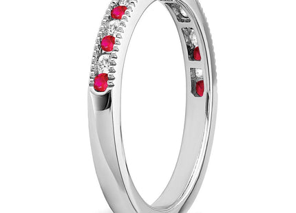 14k White Gold Ruby and Diamond Band (Style RM7245-RU-011-WA)