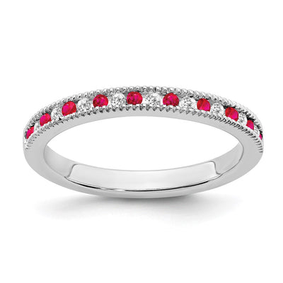 14K white gold diamond band