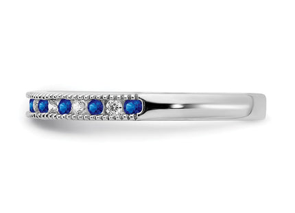 14k White Gold Sapphire and Diamond Band (Style RM7245-SA-011-WA)