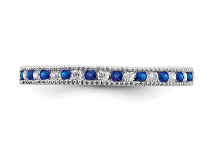 14k White Gold Sapphire and Diamond Band (Style RM7245-SA-011-WA)