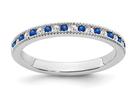 14k White Gold Sapphire and Diamond Band (Style RM7245-SA-011-WA)