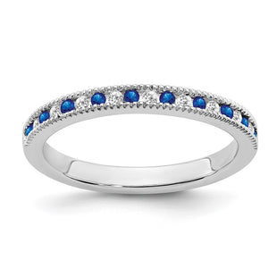 14k White Gold Sapphire and Diamond Band (Style RM7245-SA-011-WA)