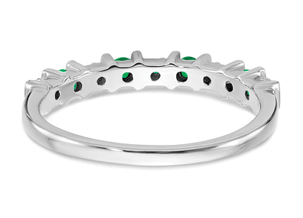 14k White Gold Emerald and Diamond Band