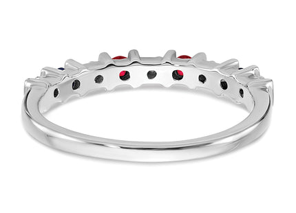 14k White Gold Ruby and Diamond Band