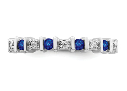 14k White Gold Sapphire and Diamond Band