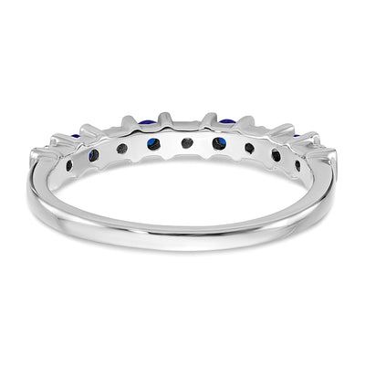 14K White Gold Sapphire and Diamond Band