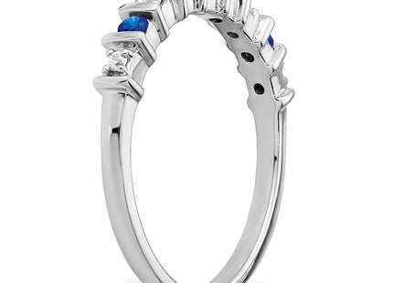 14k White Gold Sapphire and Diamond Band