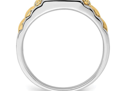 14k Two-tone Created Ruby and Diamond Mens Ring (Style RM7307-CRU-006-WYA)