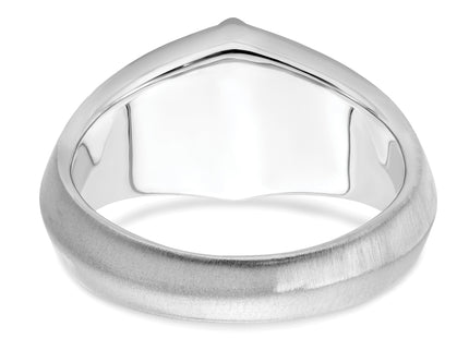 14k White Gold Onyx and Diamond Mens Ring