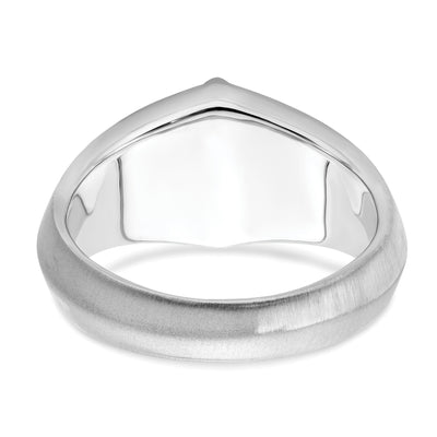 14K White Gold Onyx and Diamond Mens Ring