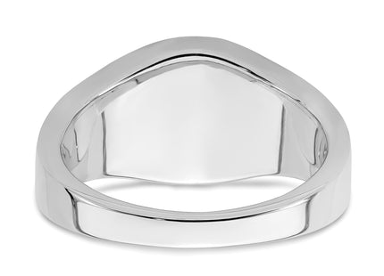 14k White Gold Onyx and Diamond Mens Ring