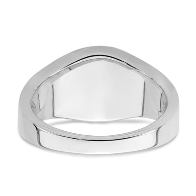 14K White Gold Onyx and Diamond Mens Ring