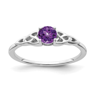 14K white gold amethyst knot ring