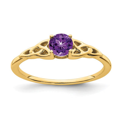 14K gold amethyst knot ring