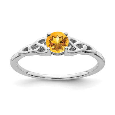 14K white gold citrine knot ring