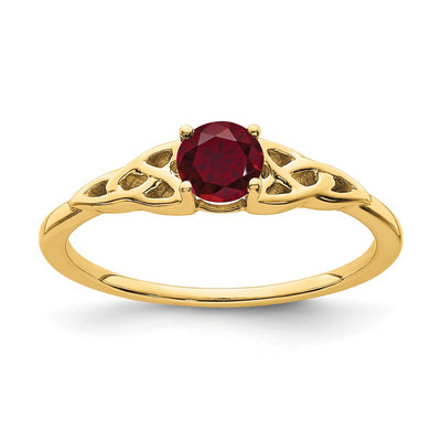 14K gold ruby knot ring