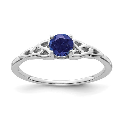14K white gold sapphire knot ring