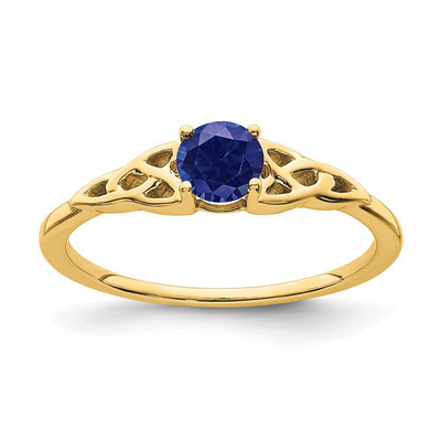 14K gold sapphire knot ring