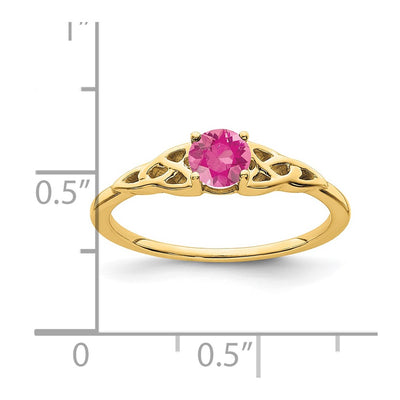 14K Pink Tourmaline Celtic Knot Ring