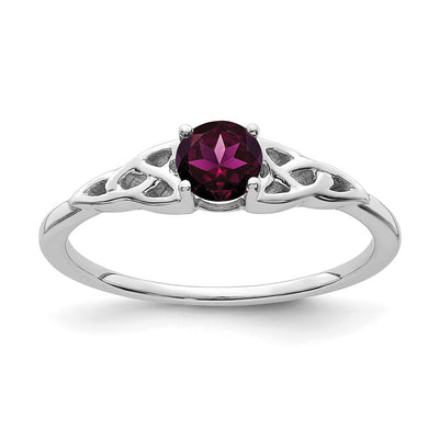 14K white gold garnet knot ring