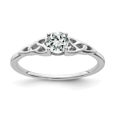 14K white gold topaz knot ring
