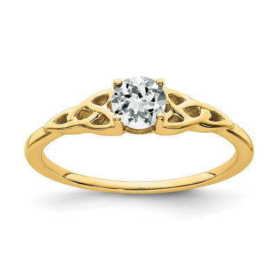 14K white gold topaz knot ring