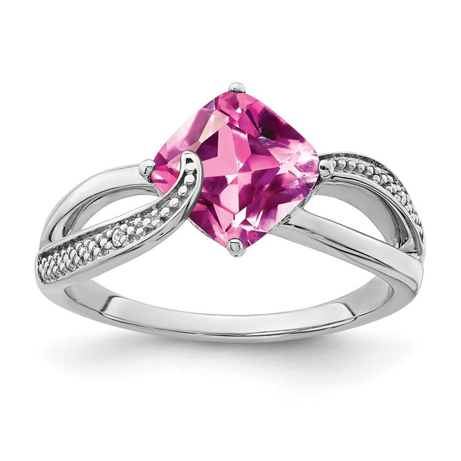 Sterling silver diamond ring