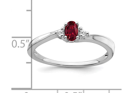 14k White Gold Created Ruby and Diamond Ring (Style RM7405-CRU-004-WA)