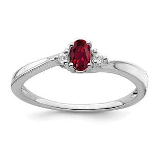 14k White Gold Created Ruby and Diamond Ring (Style RM7405-CRU-004-WA)