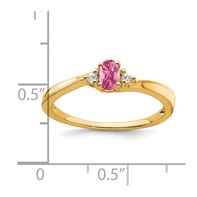 14K Pink Tourmaline and Diamond Ring