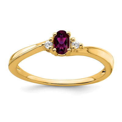14K Rhodolite Garnet and Diamond Ring
