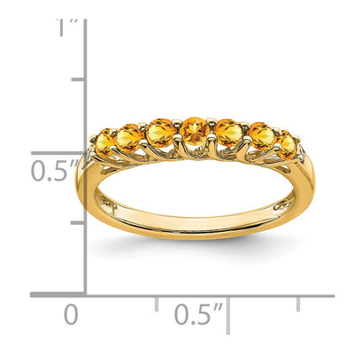 14K Citrine and Diamond 7-stone Ring