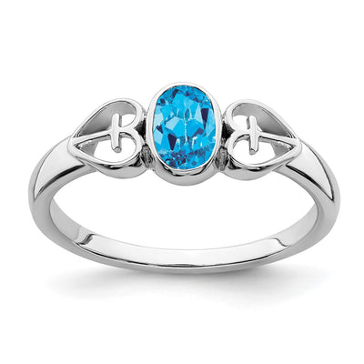 Sterling silver blue topaz ring