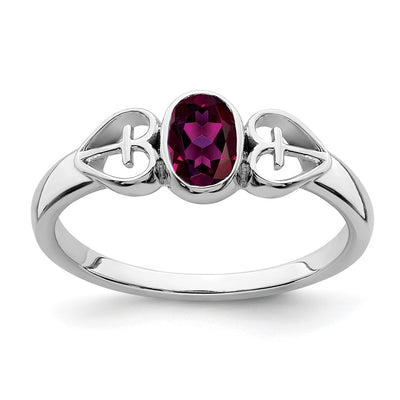Sterling silver garnet ring
