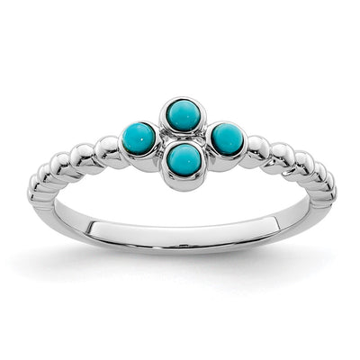 14K white gold turquoise ring