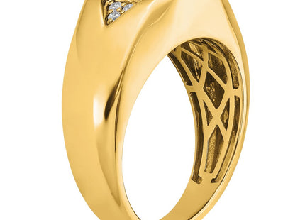14k Emerald-cut Created Ruby and Diamond Mens Ring (Style RM7470-CRU-009-YA)