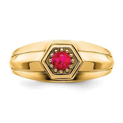 14K Ruby Mens Ring