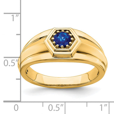14K Sapphire Mens Ring