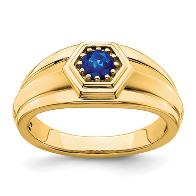 14K Sapphire Mens Ring