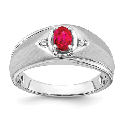 14K white gold diamond oval ring