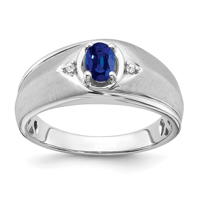 14K white gold diamond oval ring