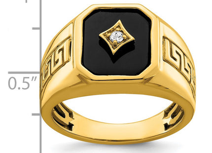 14K gold diamond key ring, another view