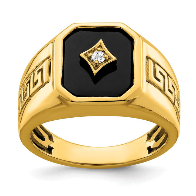 14K gold diamond key ring