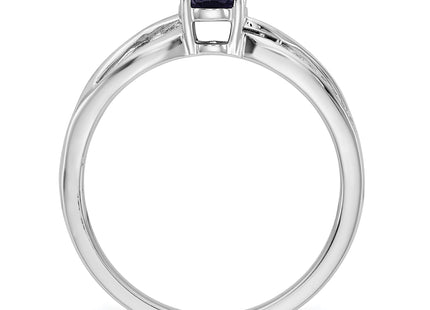14k Yellow Gold Polished Sapphire and Diamond Ring