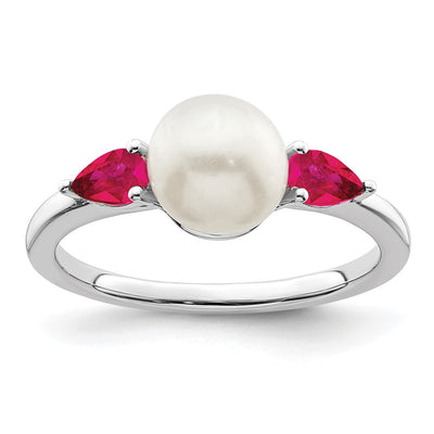 14K white gold ruby ring