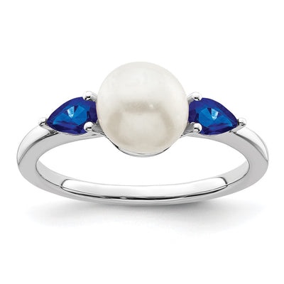 14K white gold sapphire ring