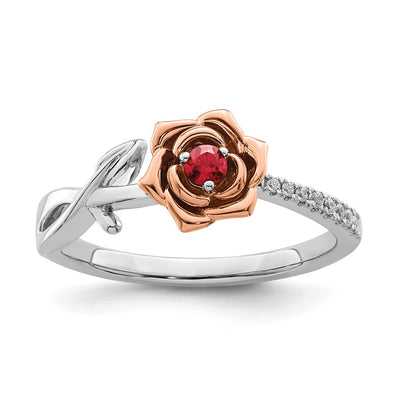 14K gold diamond flower ring