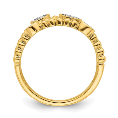 14K Polished Pavé Circles Multi-band Diamond Ring