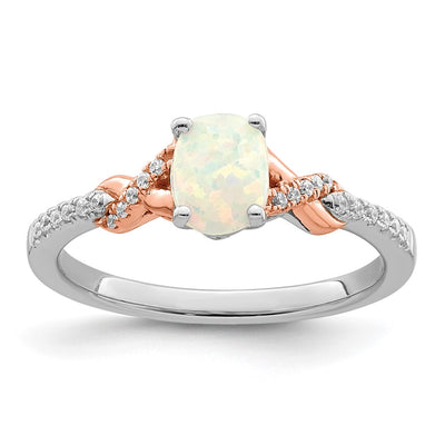 14K gold diamond oval ring